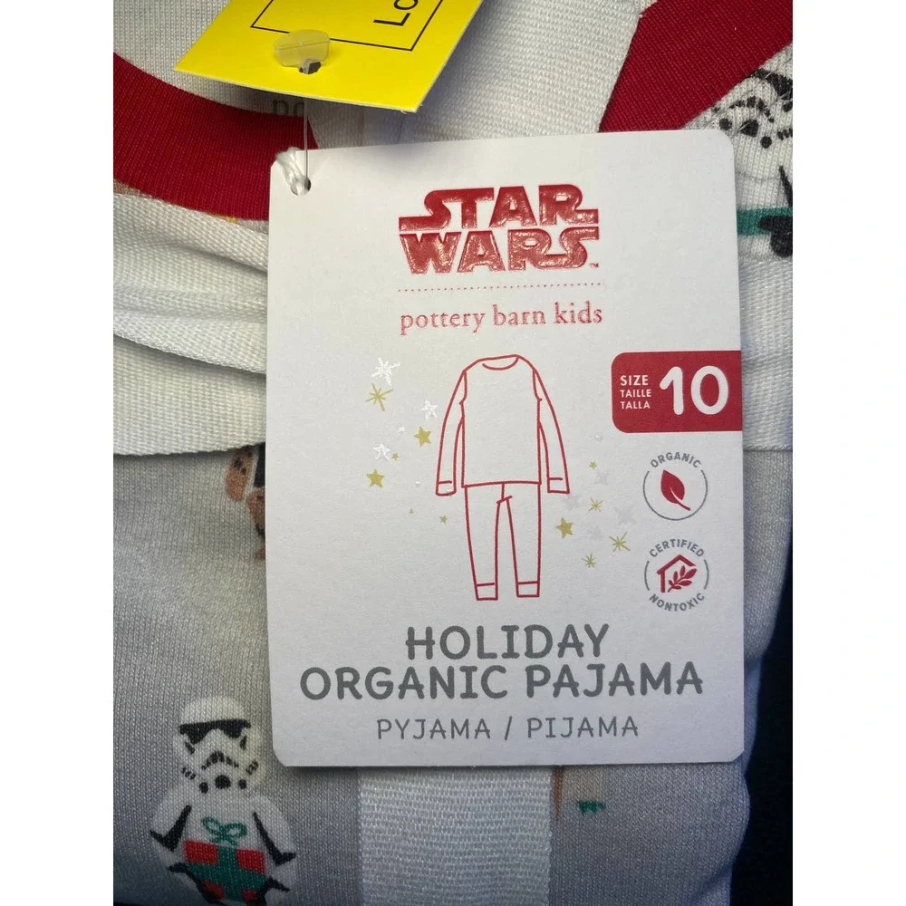 NWT Pottery Barn Kids PBK Star Wars Holiday Organic Cotton Pajama Set (10)